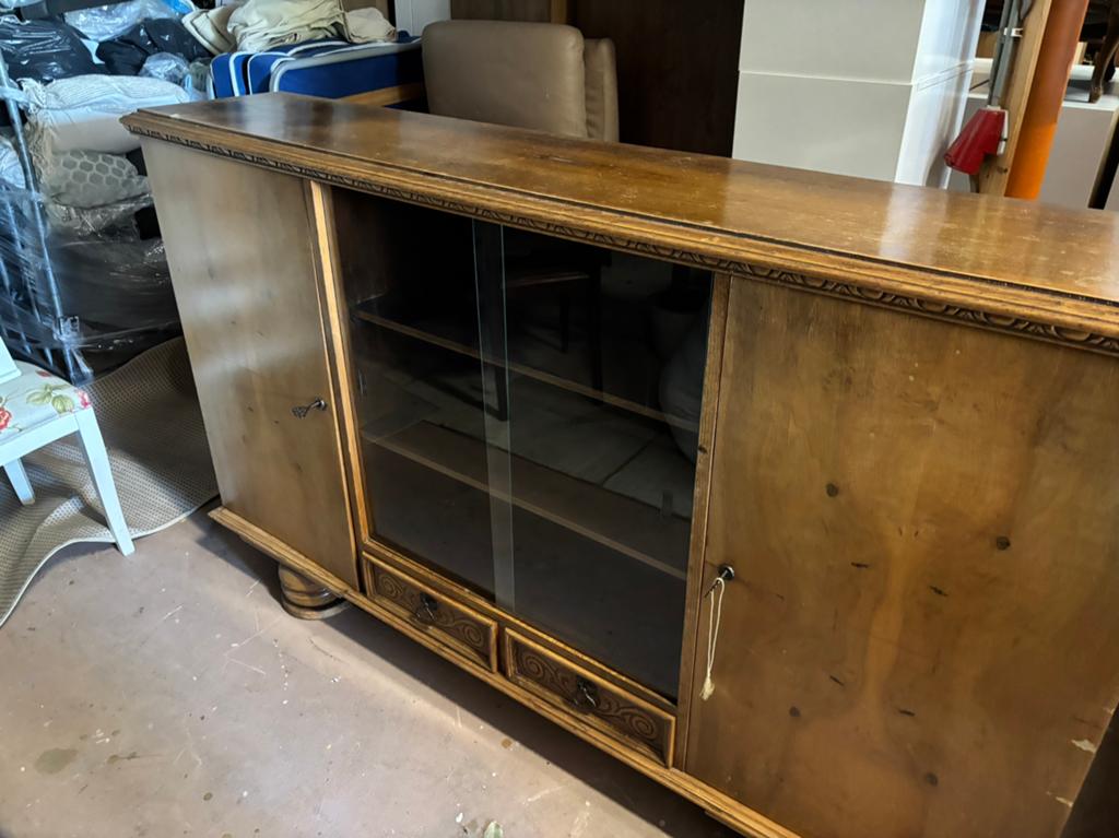 Antieke wandkast/vitrine - 35x180x108H, Ophalen of Verzenden