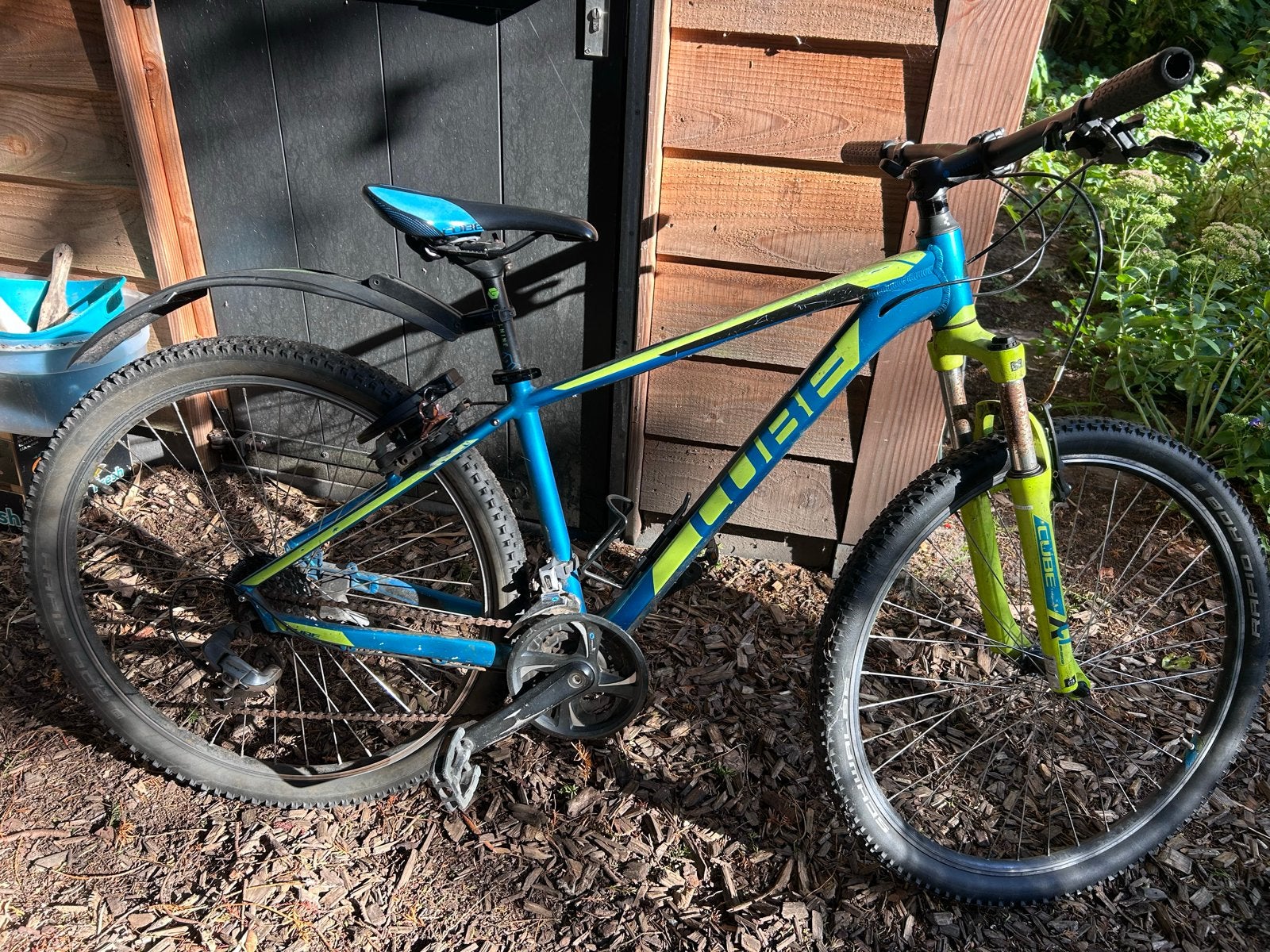 Cube Aim CMPT Mountainbike - Blauw/Geel, Gebruikt, Hardtail, Velgrem, 49 tot 53 cm