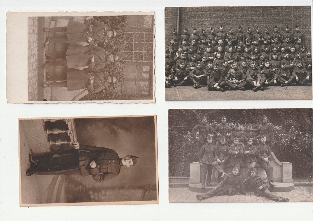 9 fotokaarten militairen België rond de eerste wereldoorlog?, Overige gebieden, Verzenden, X, Foto of Poster
