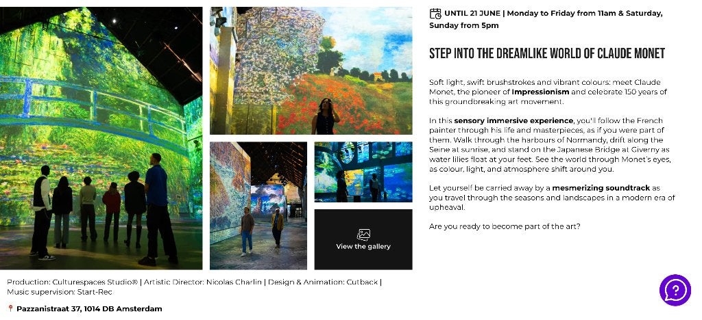 Last chance to the Monet show at Fabrique des Lumieres, Twee personen, Ticket of Toegangskaart