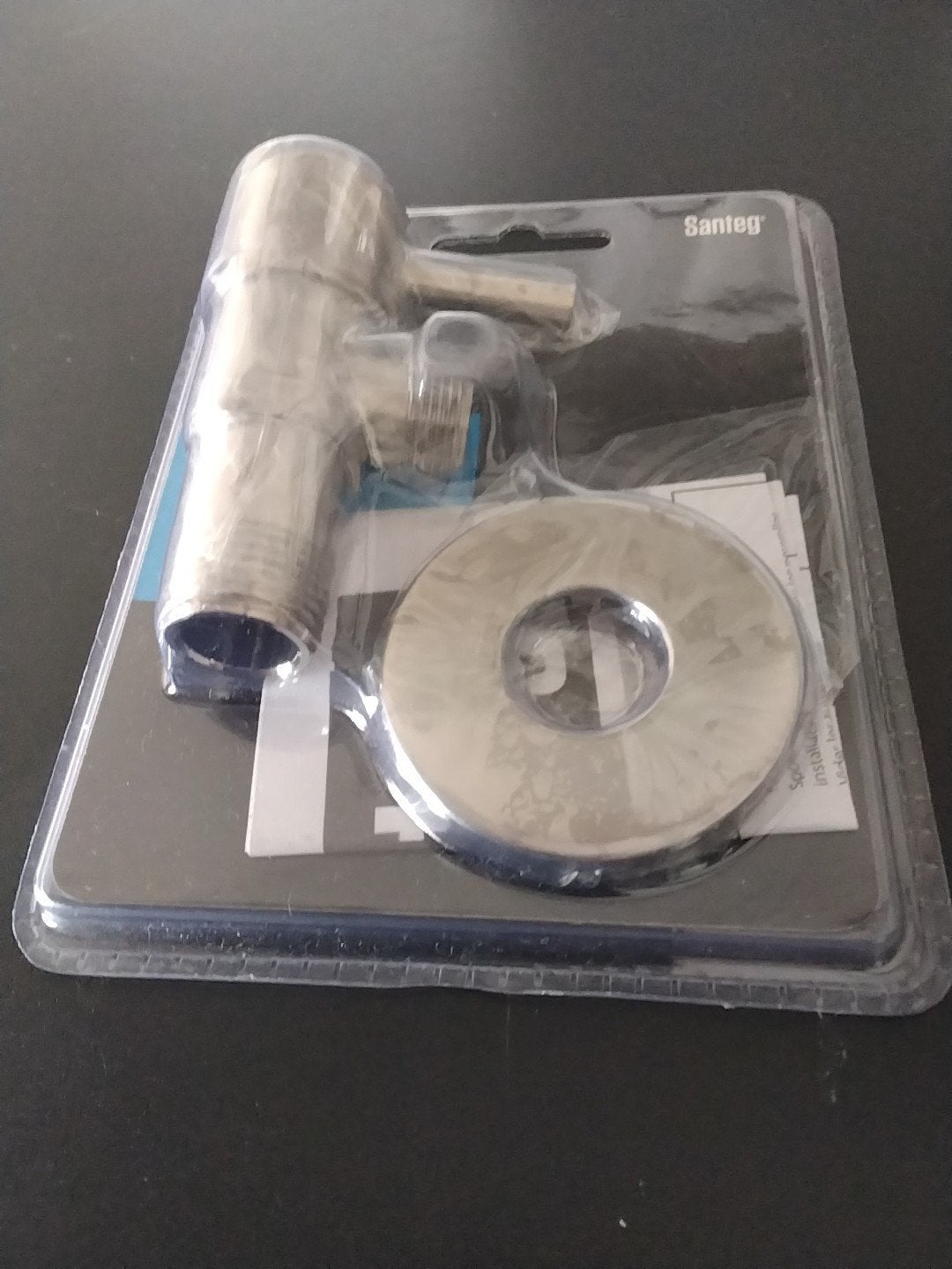 Santeg Hoekstopkraan Inox-look 1/2" x 3/8", Doe-het-zelf en Verbouw, Sanitair, Ophalen of Verzenden, Nieuw, Rvs, Kraan