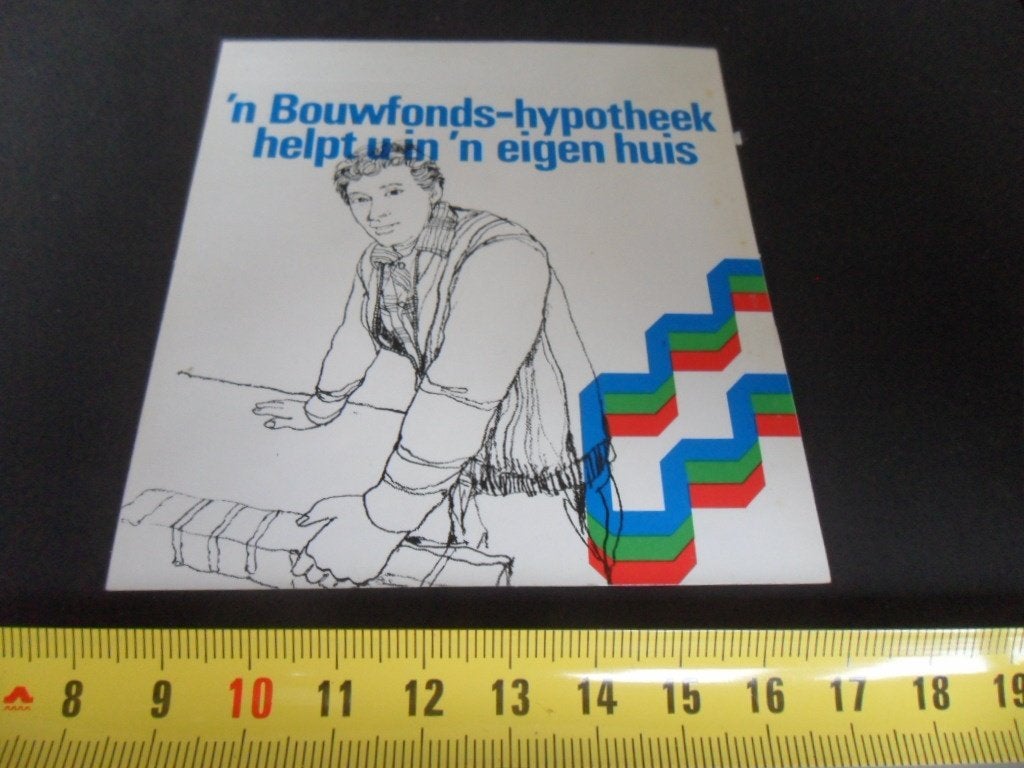 sticker 'n Bouwfonds-hypotheek helpt u in 'n eigen huis, Verzamelen, Ophalen, Zo goed als nieuw