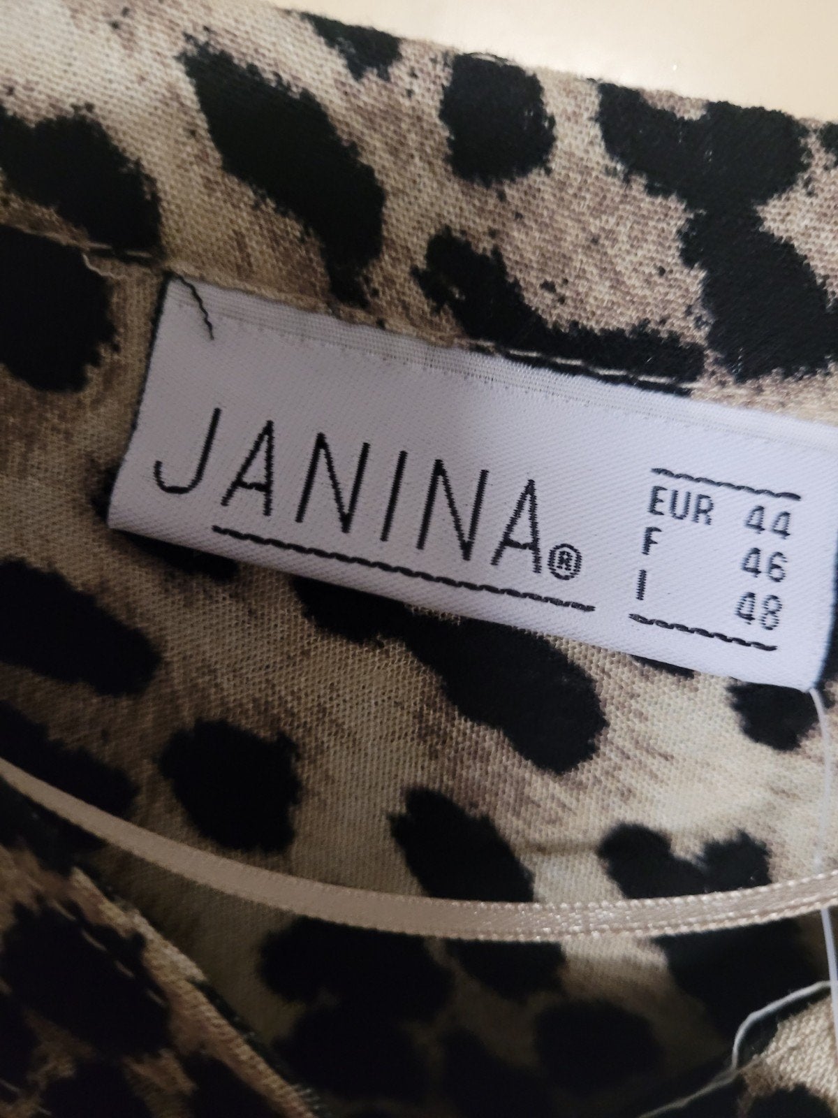 Janina Luipaardprint Tuniek/Blouse Maat 44, Beige, Maat 42/44 (L), Nieuw, Ophalen of Verzenden