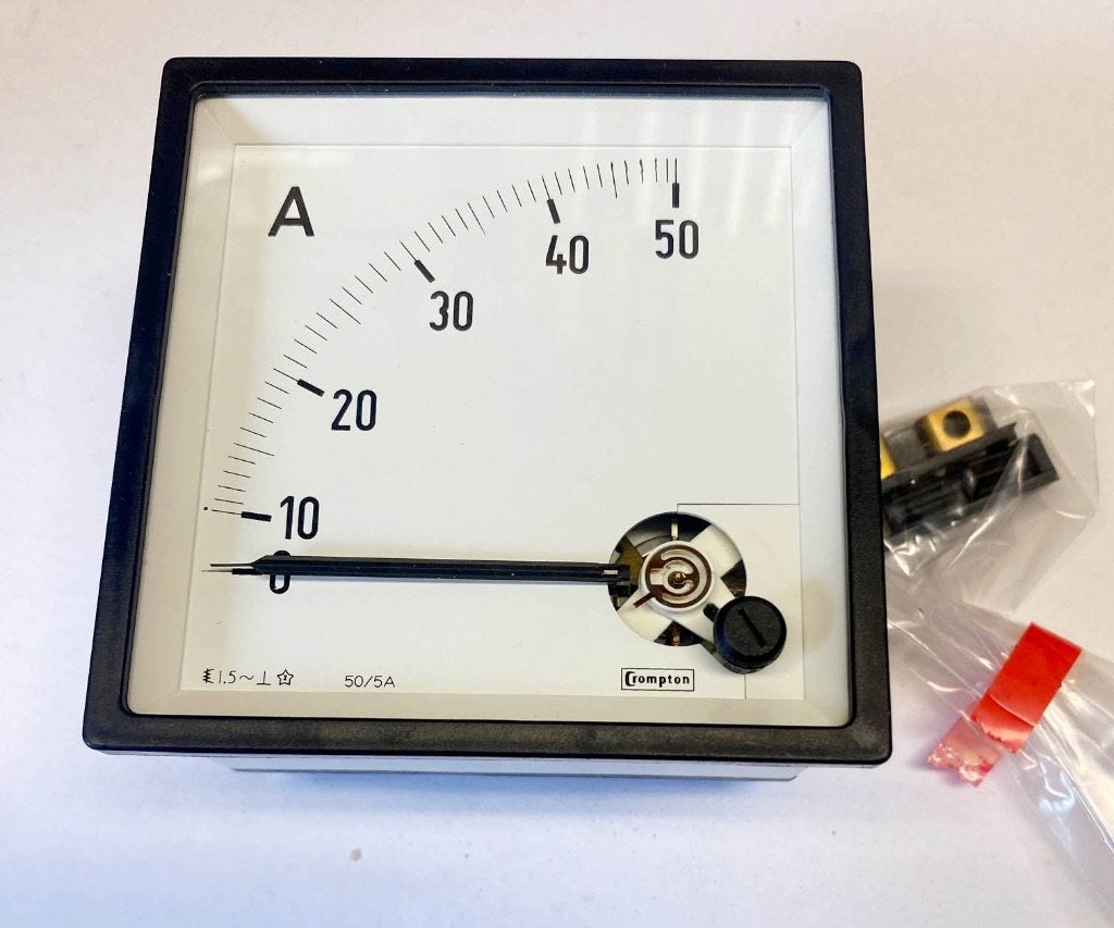 Amperemeter 0-50A (zonder stroomtrafo 5/50A), Ophalen of Verzenden, Nieuw