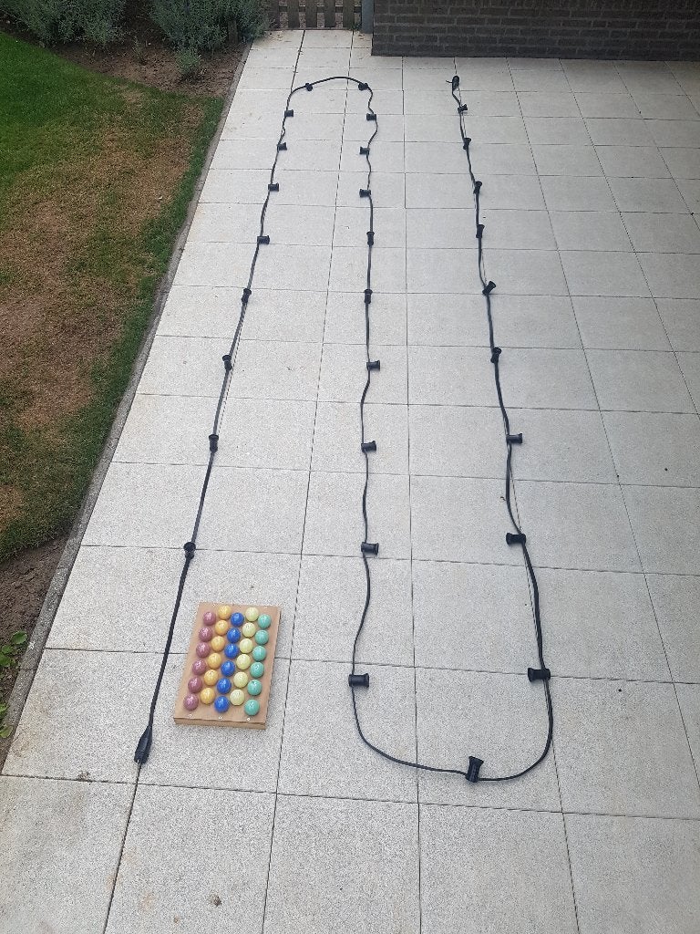 Prikkabel, Feestverlichting 15 Mtr met 29 fitt. + 30 Lampen, Overige materialen, Gebruikt, Minder dan 50 watt, Overige typen