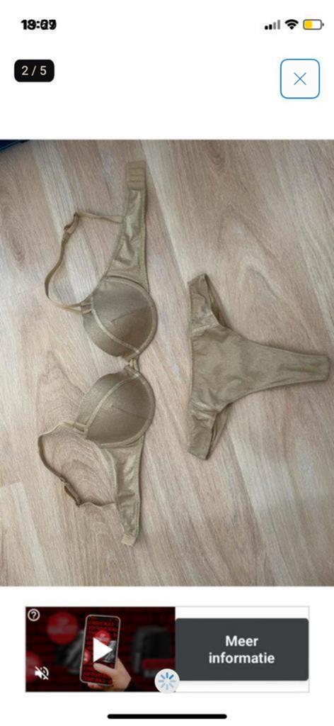 Lingerie setje (goud kleurig), Ophalen of Verzenden, Setje
