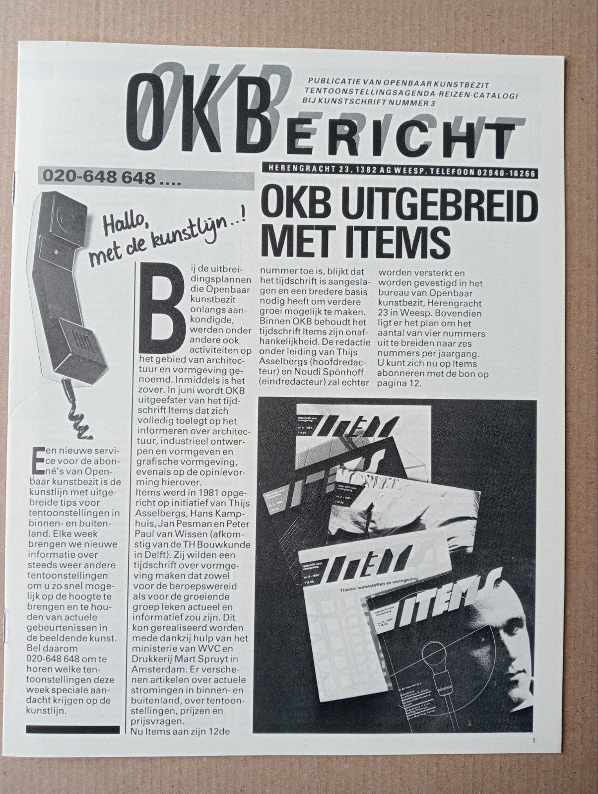 Openbaar Kunst Bericht, Ophalen of Verzenden, Gelezen, Overige onderwerpen