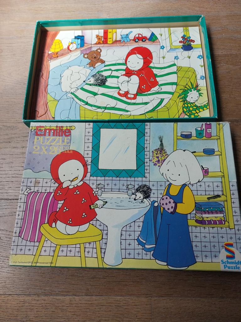 2 kinderpuzzels uit 1980, Ophalen of Verzenden, Meer dan 50 stukjes