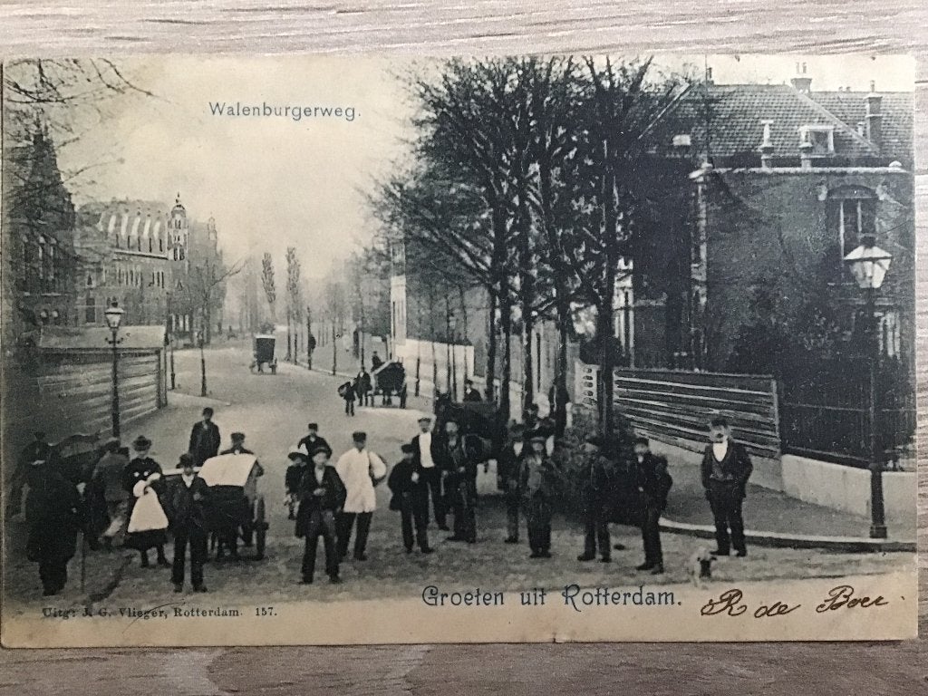 Oude ansichtkaart Walenburgerweg, Rotterdam Groeten uit 1902, Verzamelen, Ansichtkaarten | Nederland, Ophalen of Verzenden, Voor 1920