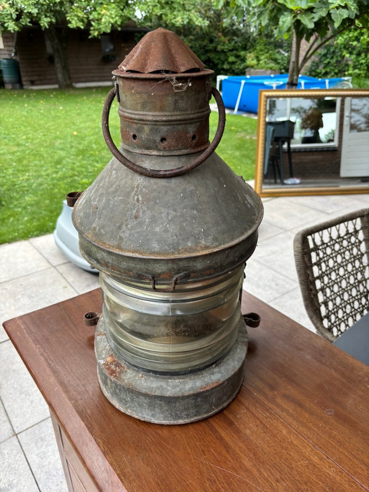 Antiek scheepslicht lamp, Antiek en Kunst, Antiek | Lampen, Ophalen of Verzenden