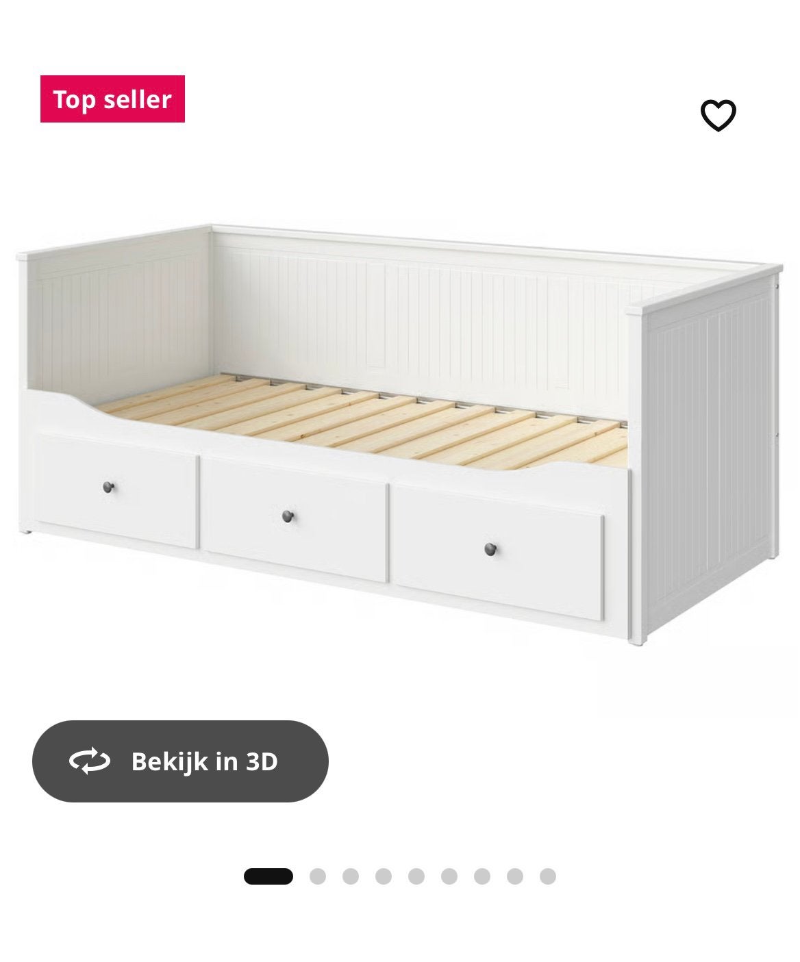 Ikea Hemnes 1 persoons bedbank uitschuifbaar 80x200 3 lades, Ophalen, Eenpersoons, Wit, 80 cm