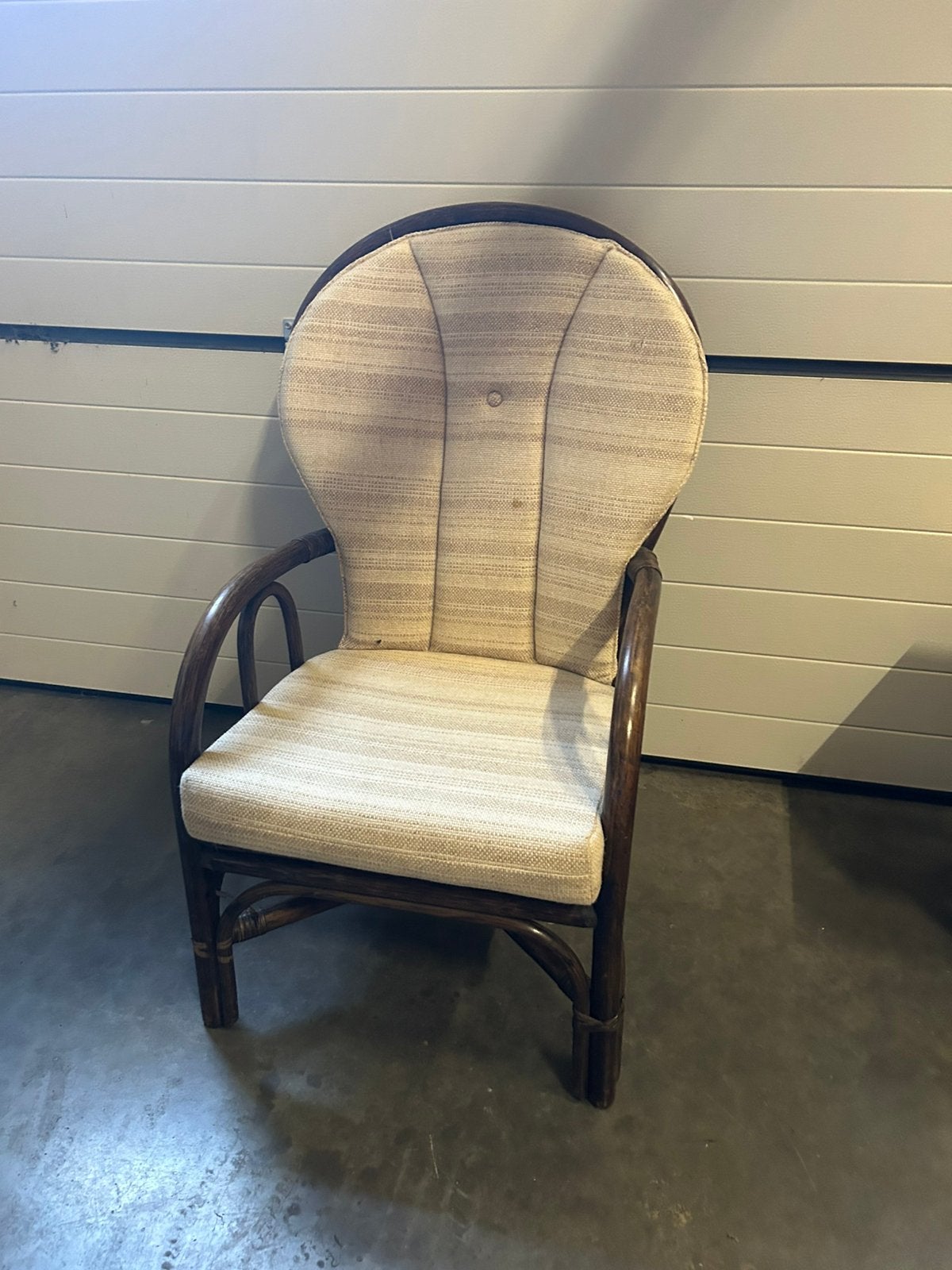 Vintage rotan relax stoel, Tuin en Terras, Ophalen, Zo goed als nieuw, Rotan