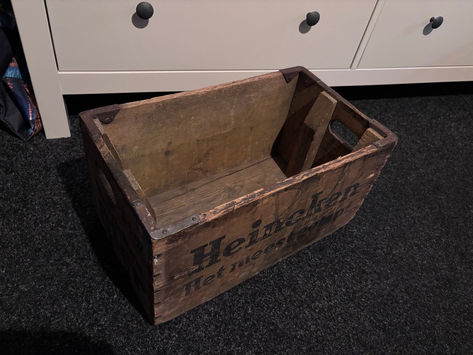 Vintage Heineken houten krat, Ophalen