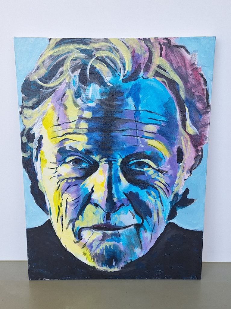 modern kleurrijk schilderij acteur Rutger Hauer 60x80cm, Ophalen of Verzenden, Portret