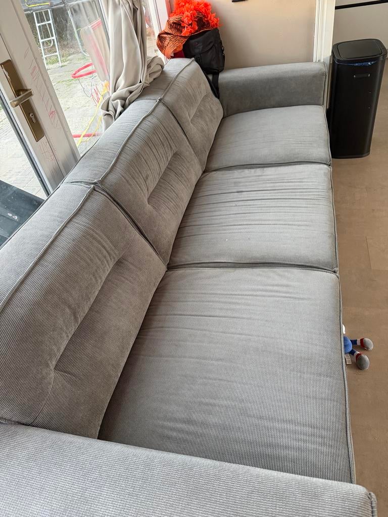 Comfortabele grijze bank - 3-zits (dit weekend ophalen), Gebruikt, Driepersoons, 75 tot 100 cm, Ophalen of Verzenden