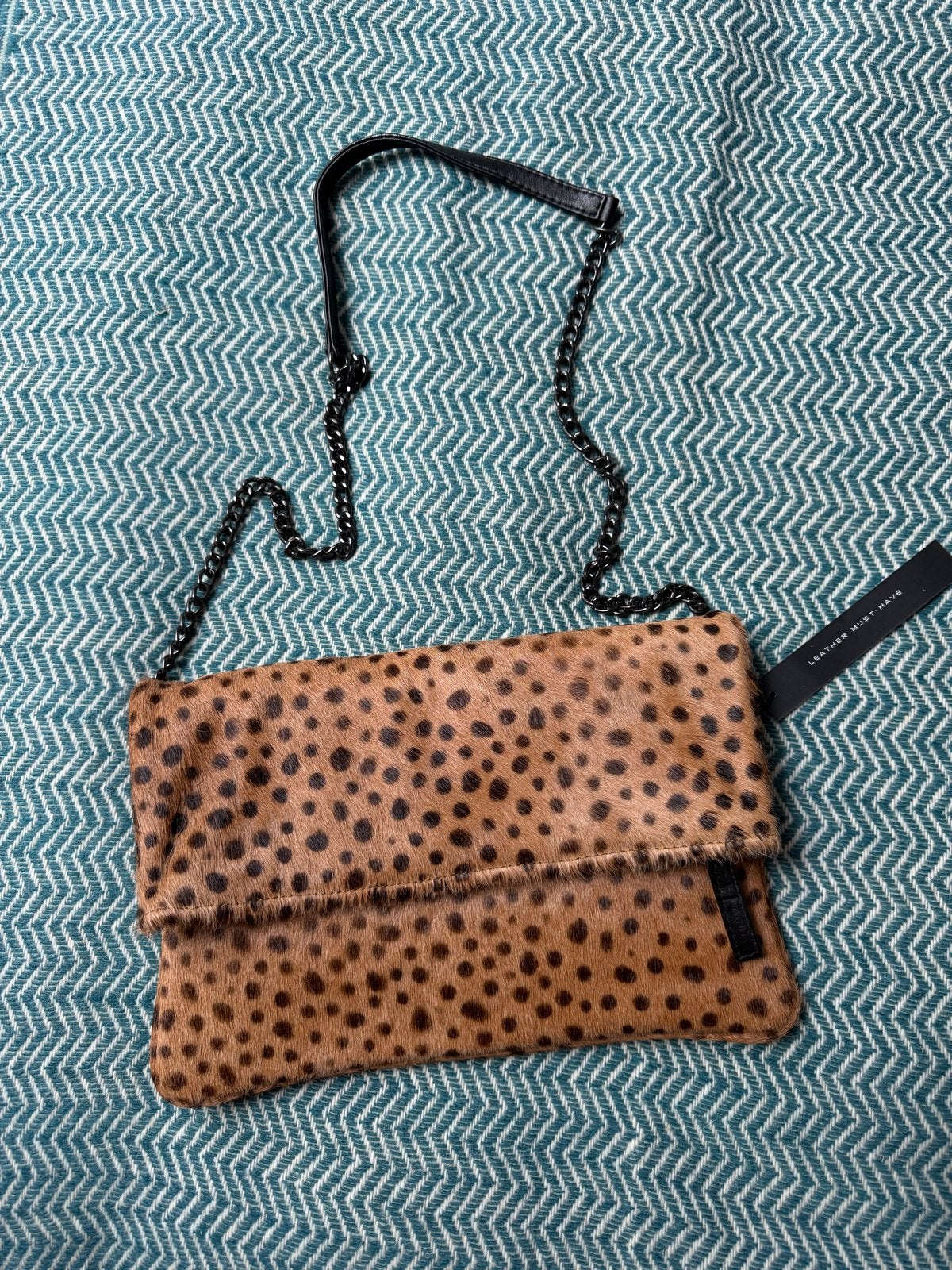 Leopard print clutch / schoudertasje - Nieuw met kaartje, Ophalen of Verzenden, Nieuw, Bruin, Avondtasje