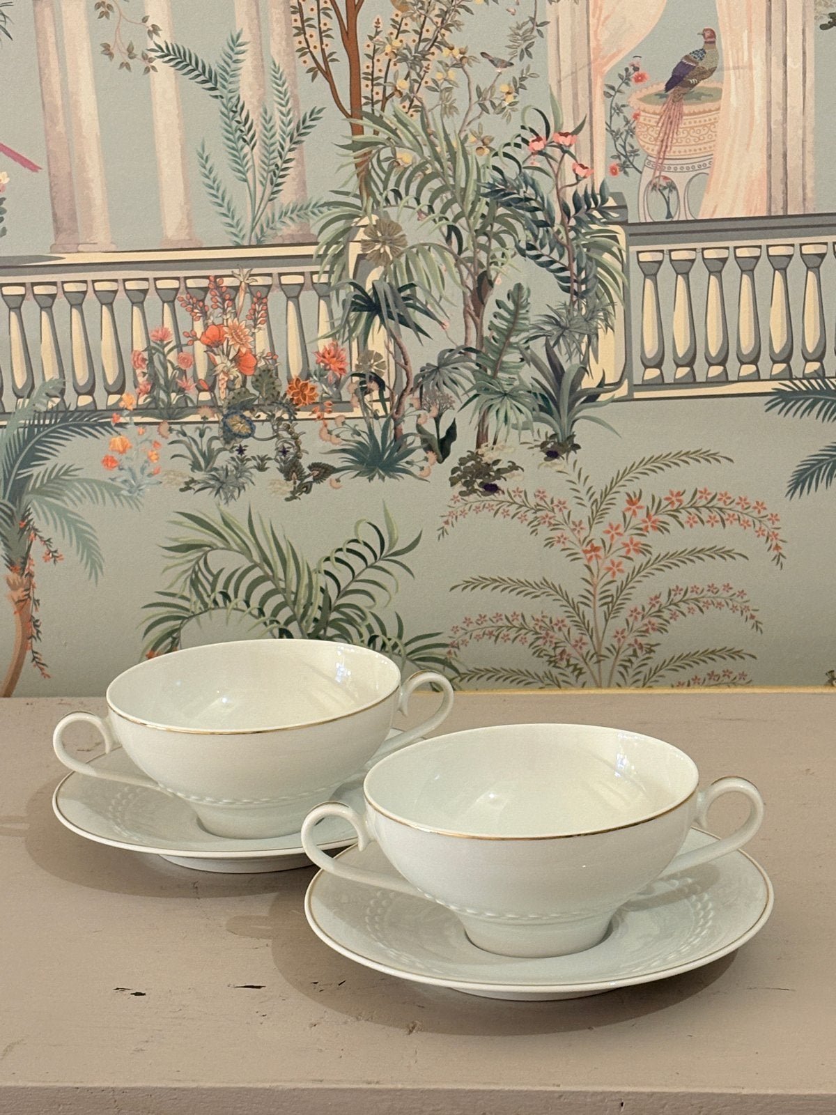 2x Alt Tirschenreuth 1838 soepkommen met schotel - Nieuwstaa, Ophalen of Verzenden