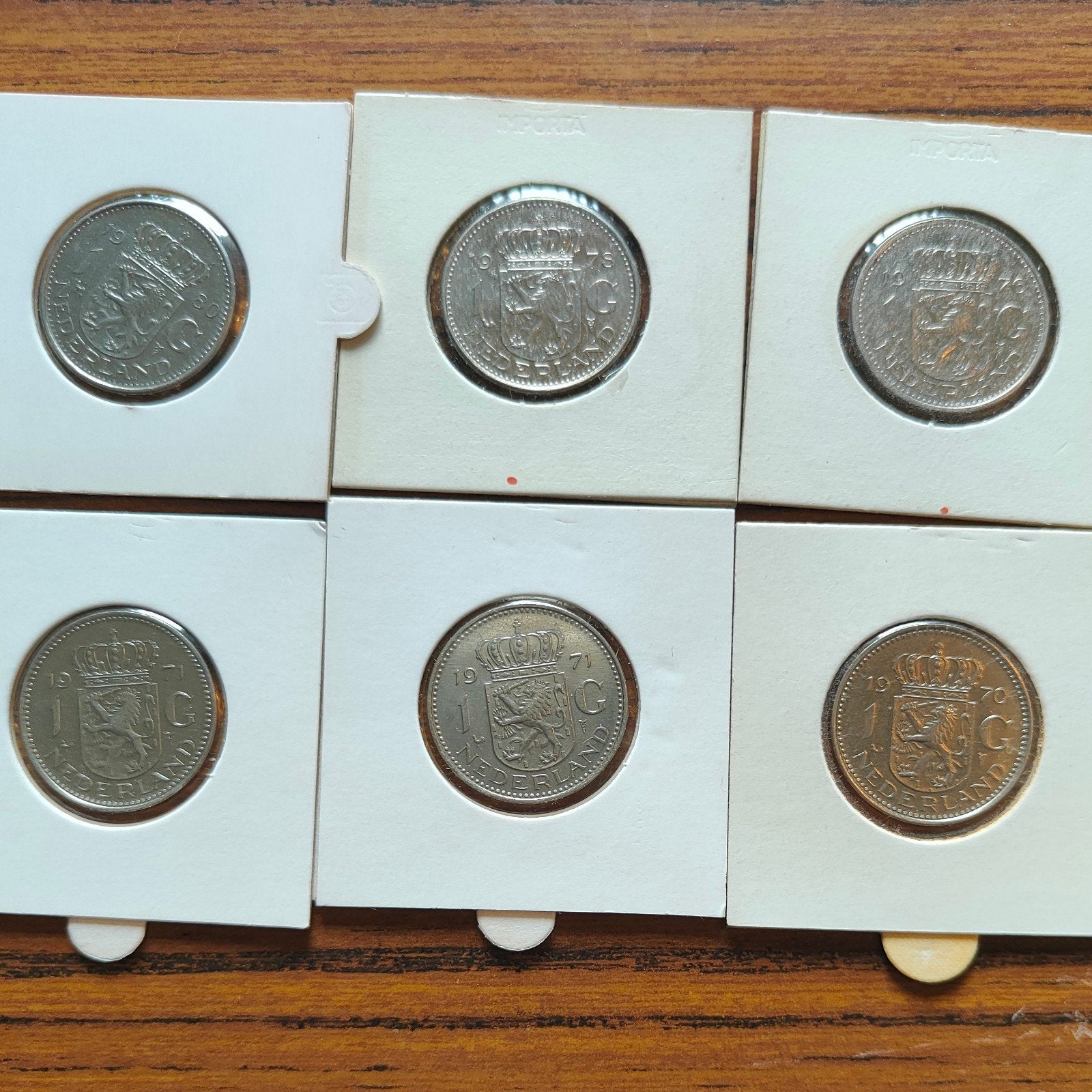 Mooie Juliana guldens unc (6 stuks), Ophalen of Verzenden, Overige landen