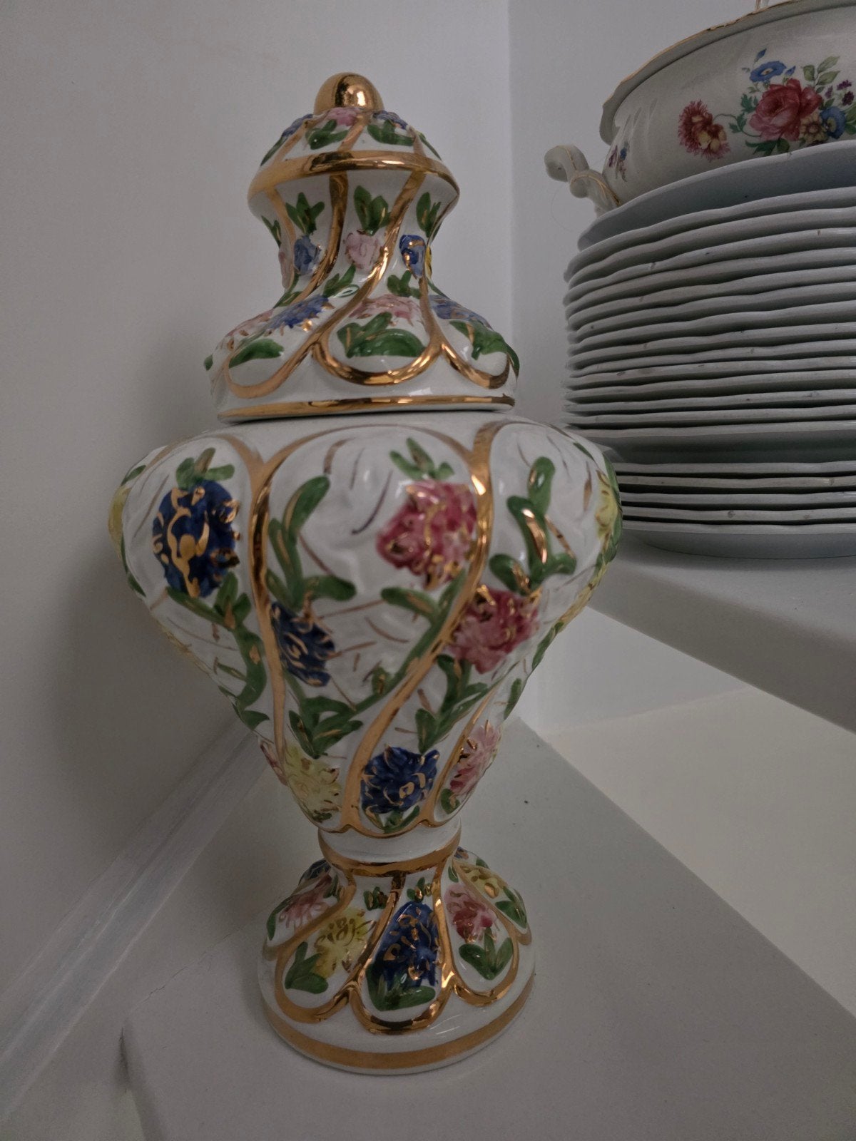 Capodimonte vaas swirl, Ophalen of Verzenden