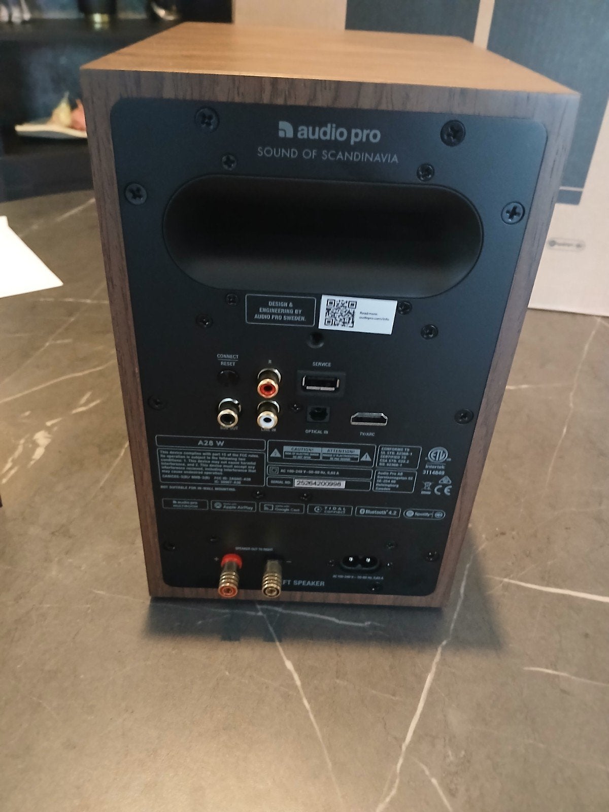 zgan NIEUWE Audio Pro A28W walnut Actieve streaming speakers, Overige merken, Slimme speaker, 120 tot 150 watt, Ophalen of Verzenden
