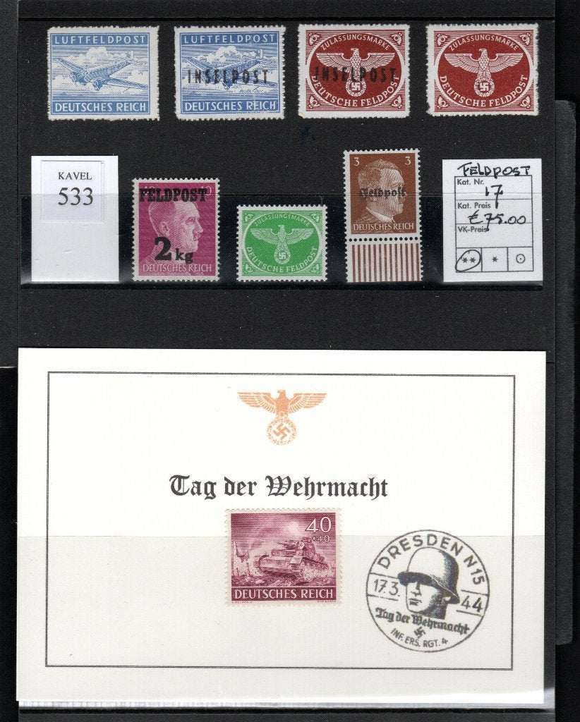 Duitse Rijk serie 831-842 + en kavel div. Feldpost €100,00, Verzenden, Duitse Keizerrijk, Postfris