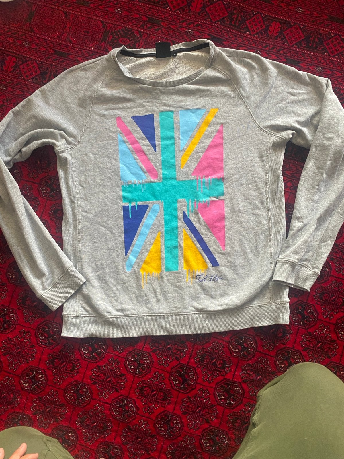 Björn Borg Sport sweater met Union Jack print - Maat S, Kleding | Heren, Ophalen, Zo goed als nieuw, Maat 46 (S) of kleiner, Grijs