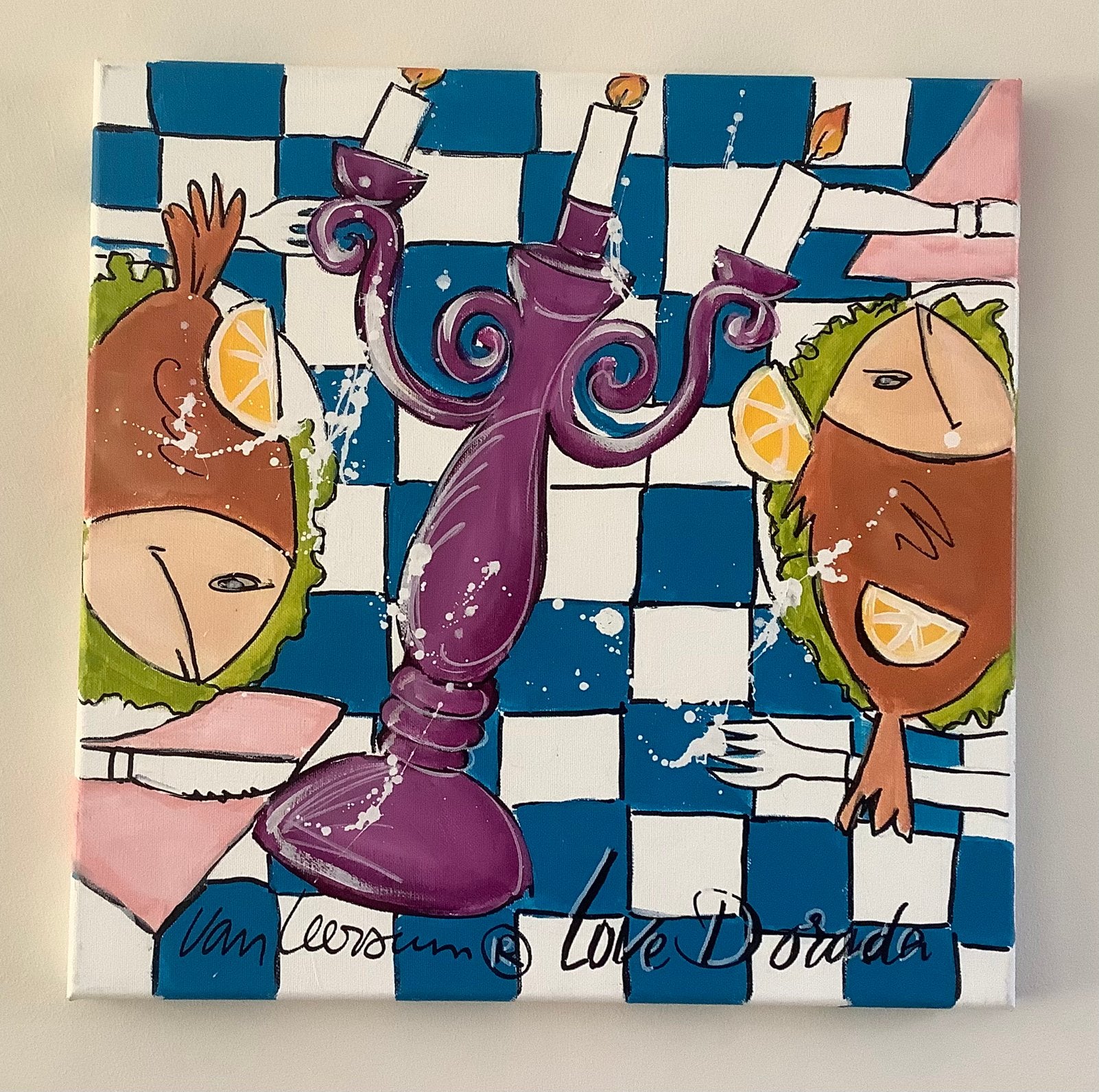 Schilderij Van Leersum ‘Love Dorada’, Acrylverf, Stilleven, Ophalen of Verzenden, Gelimiteerde oplage