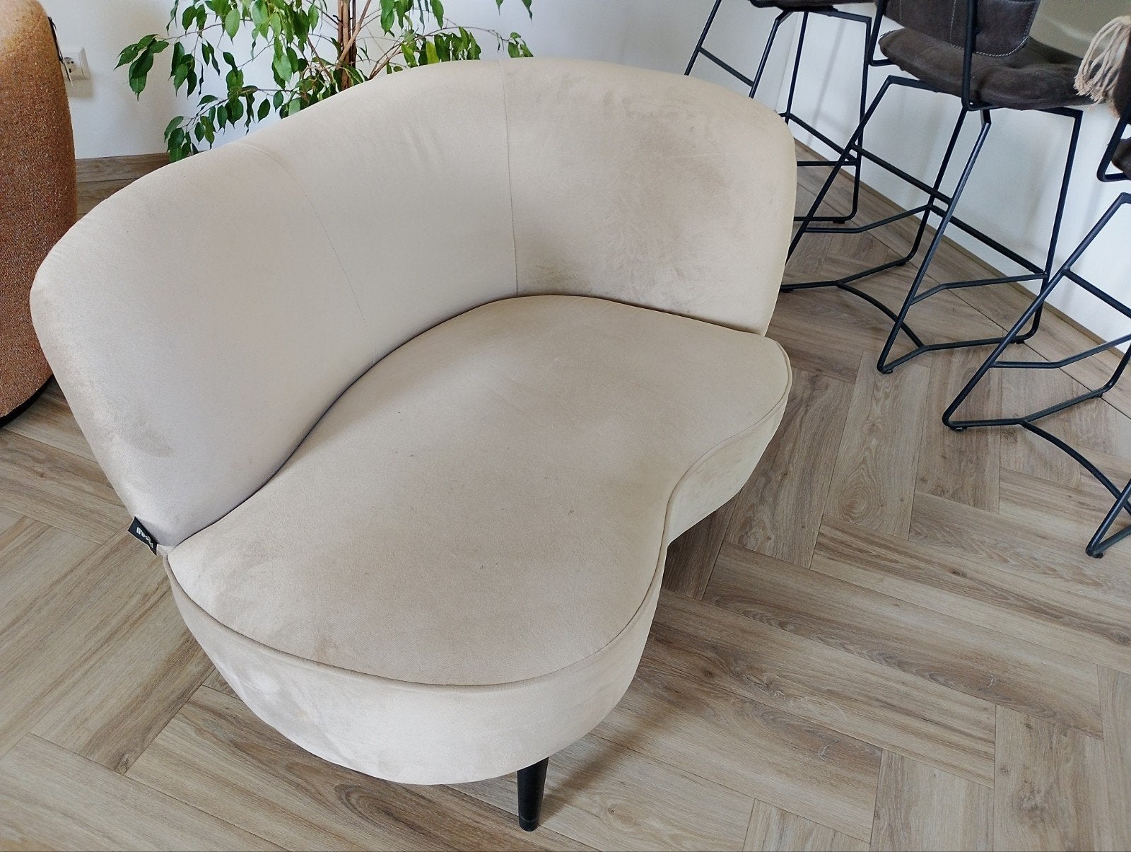 Woood Sara lounge fauteuil beige links, Huis en Inrichting, Fauteuils, Ophalen, Nieuw, 75 tot 100 cm, 75 tot 100 cm