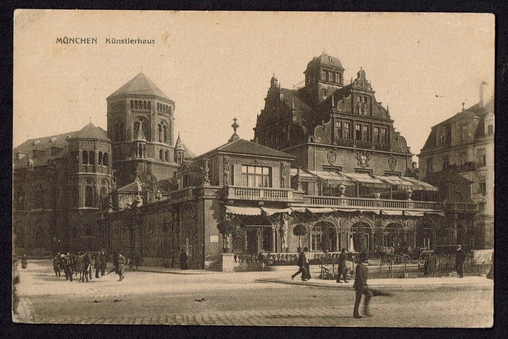 Oude Ansichtkaart München Künstlerhaus (1909), Ophalen of Verzenden, Voor 1920, Gelopen, Duitsland