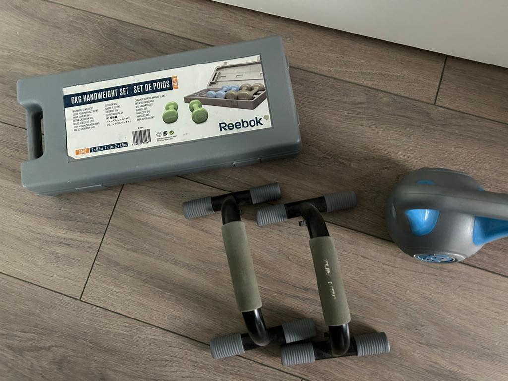 Fitness gewichten, dumbell en opdruksteunen, Sport en Fitness, Ophalen, Gebruikt, Dumbbell