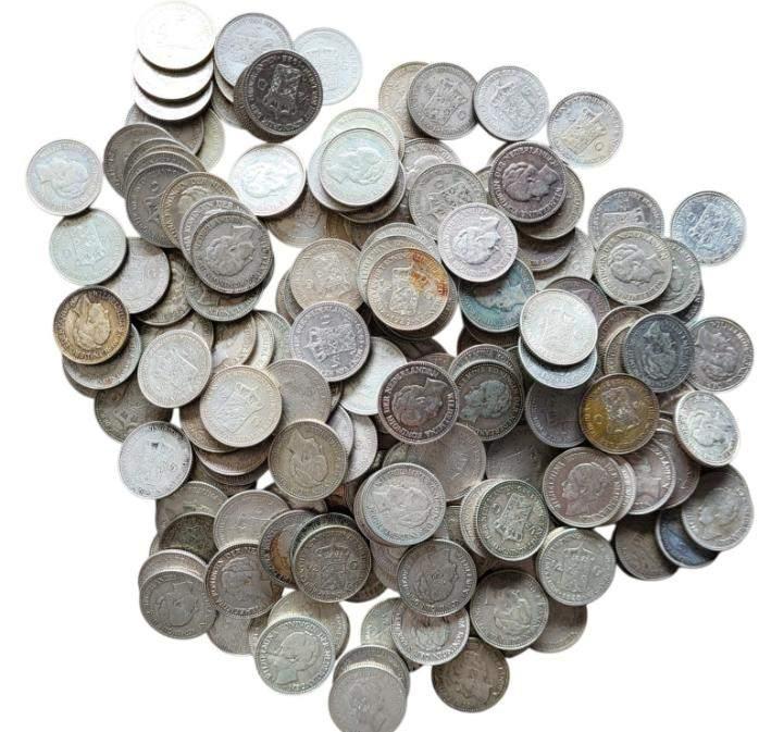 Nederland halve gulden Wilhelmina 25 stuks, ½ gulden, Setje, Zilver, Ophalen of Verzenden