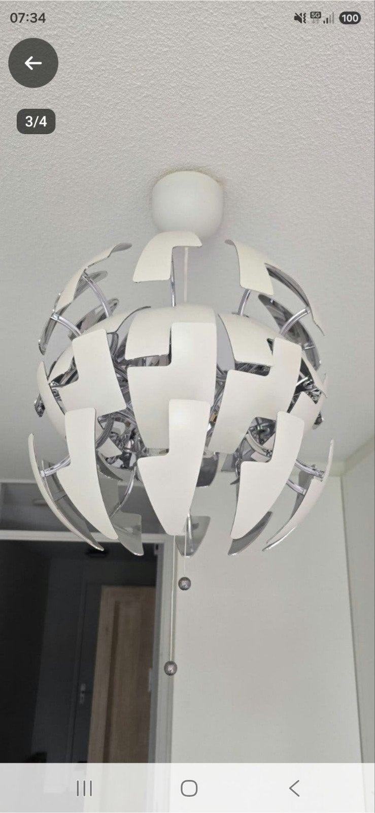 Ikea plafondlamp (PS2014), Ophalen, Zo goed als nieuw, Wit, Plafondlamp