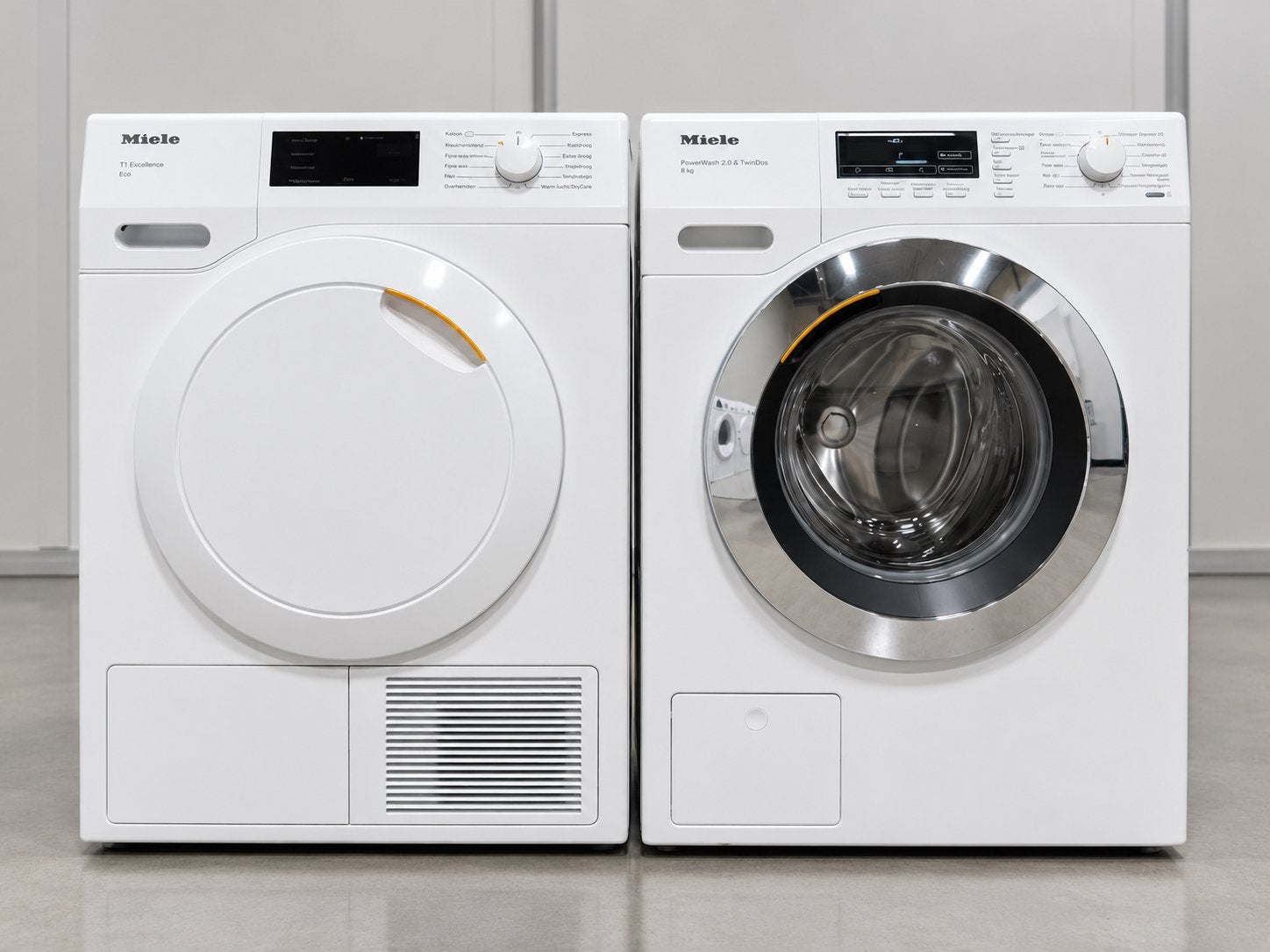 Miele Wasmachine 9Kg en Droger 8Kg Setje Garantie Omruilen, 1200 tot 1600 toeren, 8 tot 10 kg, Energieklasse A of zuiniger, Ophalen of Verzenden