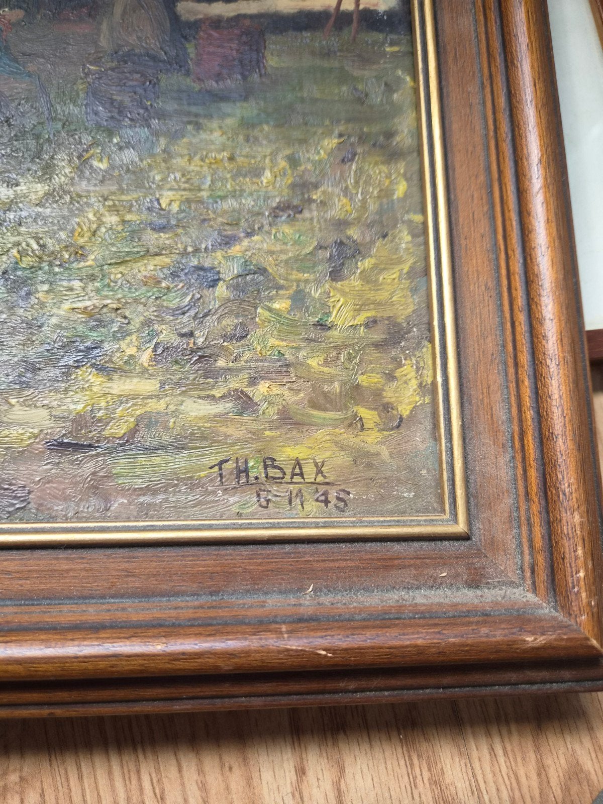 Olieverfschilderij van TH. Bax, gedateerd 1945, Antiek en Kunst, Ophalen