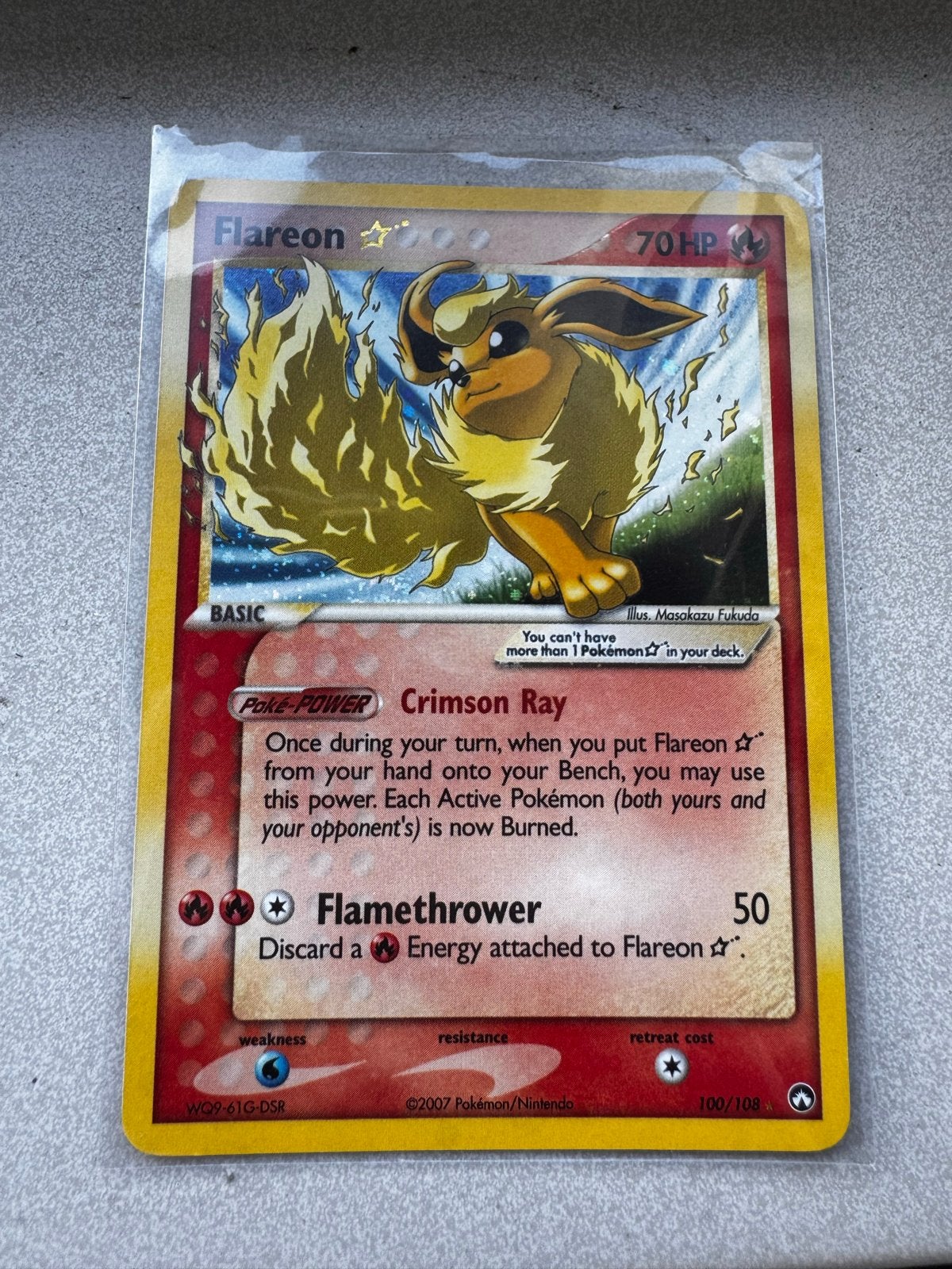 Pokémon Flareon 100/108 EX Power Keepers Kaart Gold Star, Hobby en Vrije tijd, Verzamelkaartspellen | Pokémon, Ophalen, Zo goed als nieuw