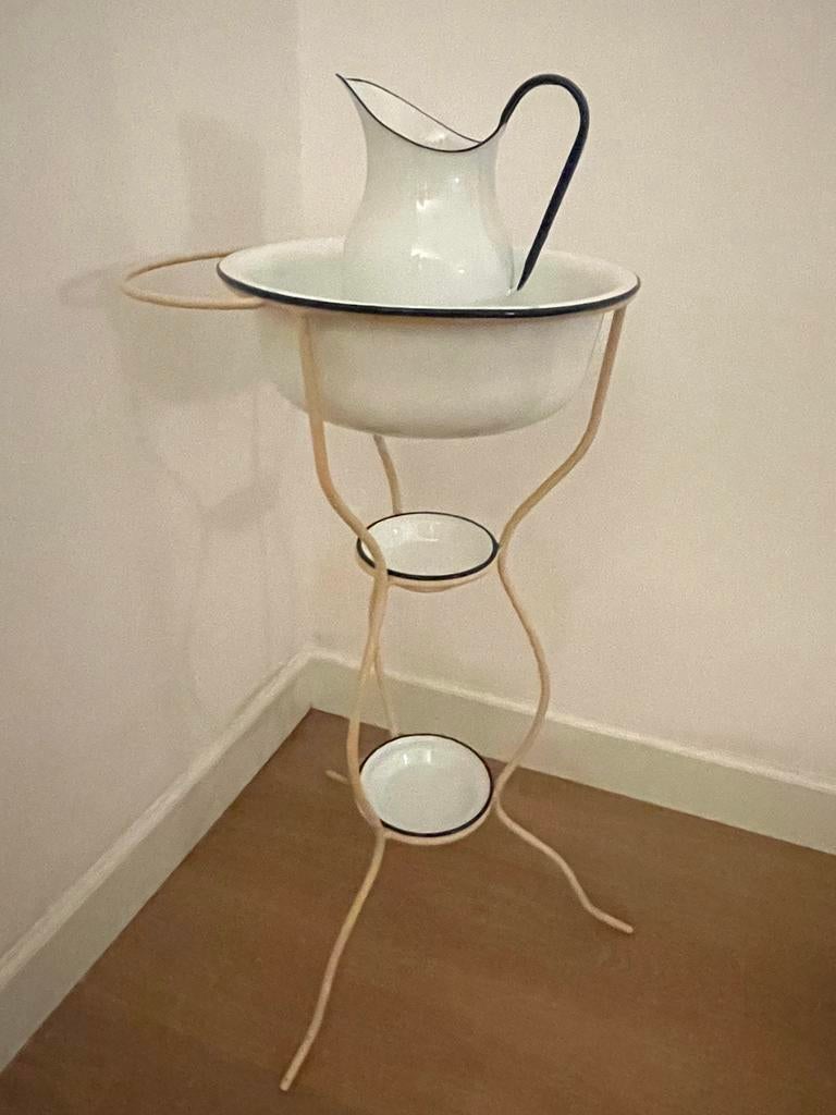 Prachtige emaille lampetset - ideaal voor B&B of serre, Ophalen