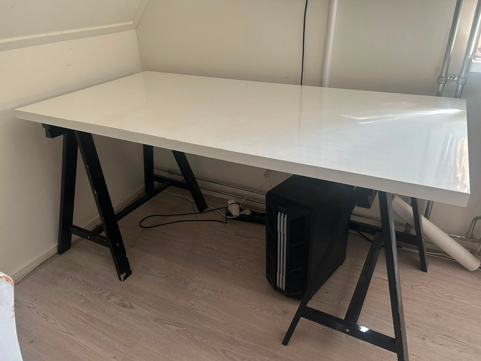 Ikea wit buro 150x75 cm, Ophalen, Gebruikt, 150 cm, 75 cm