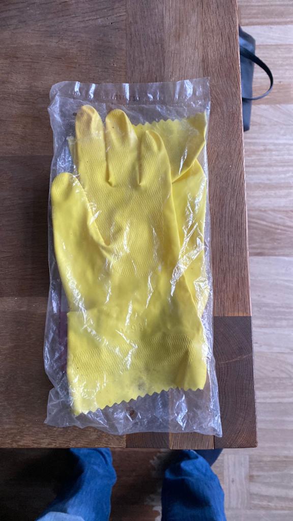 Latex handschoenen geel maat 9-9,5 nieuw, Ophalen of Verzenden, Overige typen