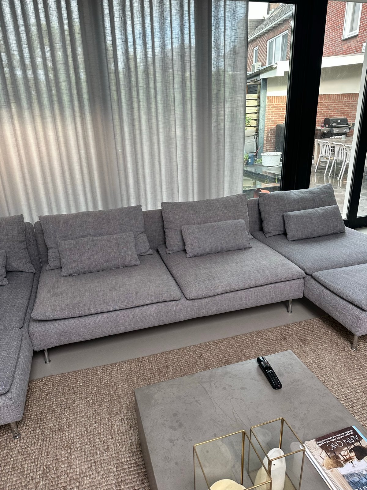 IKEA Söderhamn 3-zits bankhoes - Grijs, goede staat, Gebruikt, Driepersoons, 75 tot 100 cm, Ophalen of Verzenden