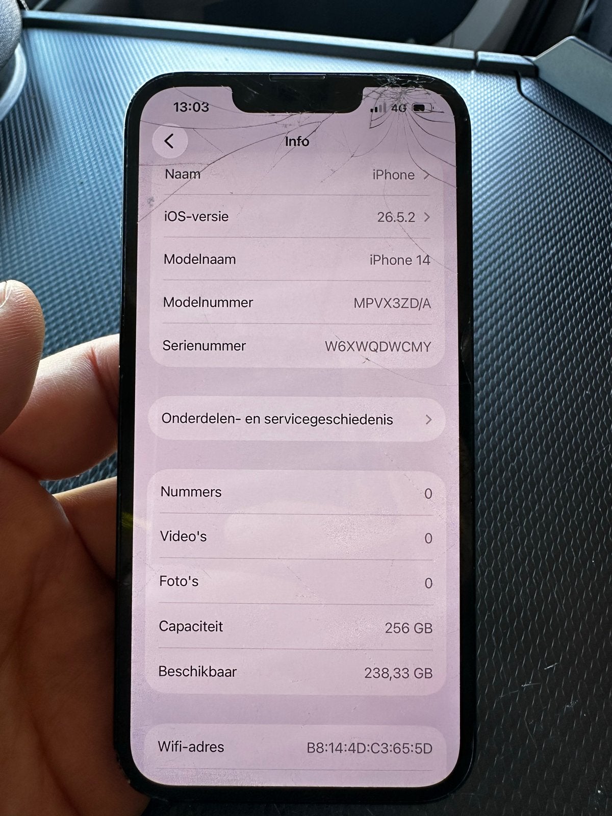 iPhone 14 256GB, 256 GB, Gebruikt, Blauw, Ophalen of Verzenden