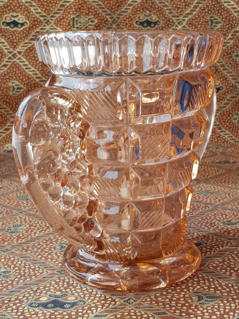Mooie originele Engelse Art Deco vaas van glas 17,8 cm., Antiek en Kunst, Antiek | Vazen, Ophalen of Verzenden