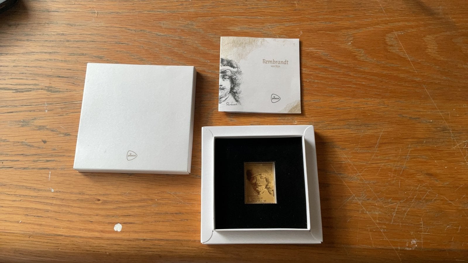 Gouden postzegel rembrandt van rijn, Postzegels en Munten, Ophalen of Verzenden, Postfris