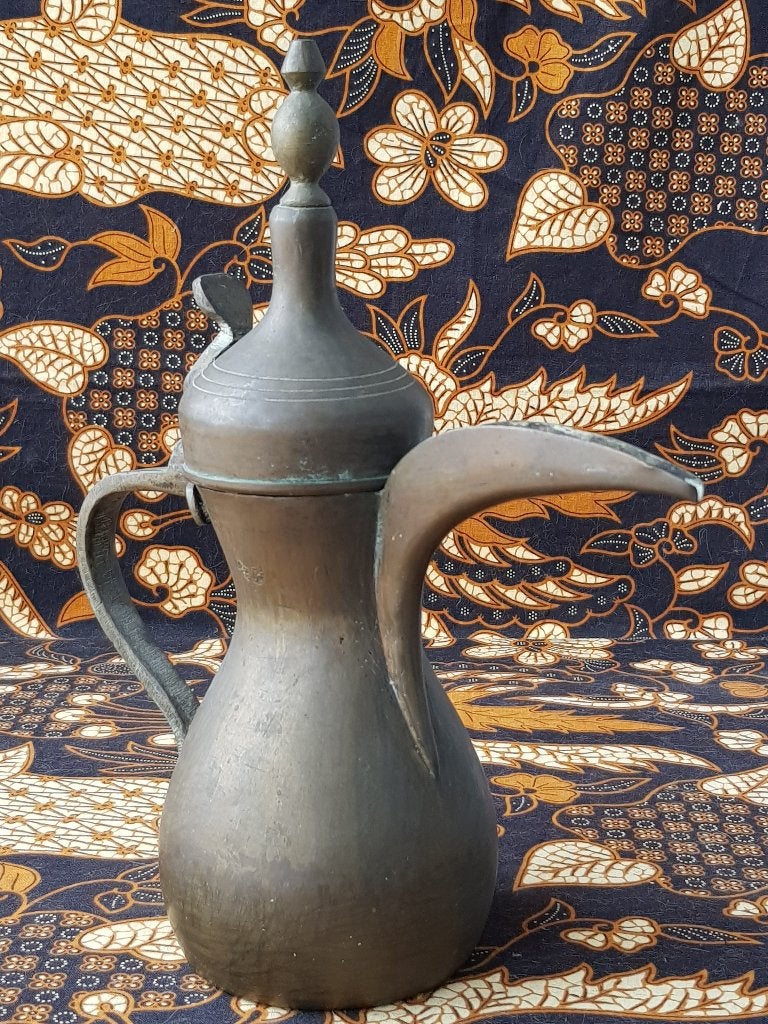 Mooie antieke Oosterse dallah of koffiekan van koper 30,3 cm, Ophalen of Verzenden, Koper