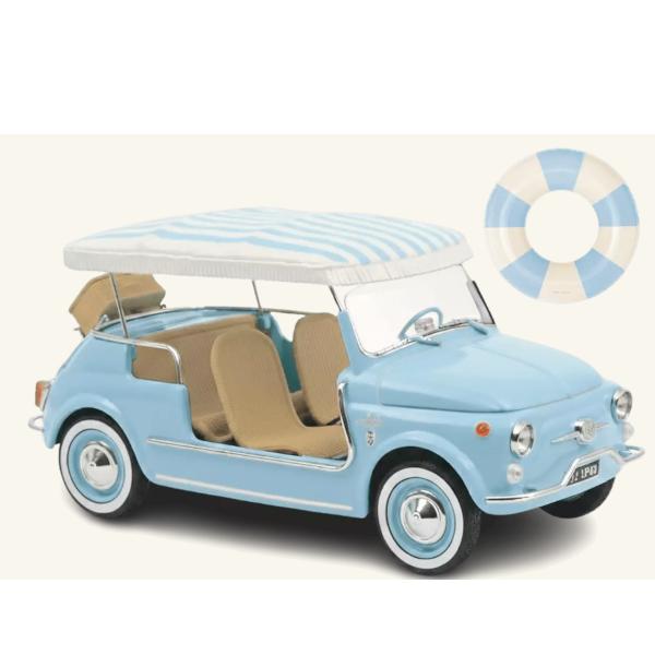 Fiat 500 Jolly 1965 Blauw Modelauto 1/18 Norev, Hobby en Vrije tijd, Modelauto's | 1:18, Auto, Norev, Ophalen of Verzenden, Norev