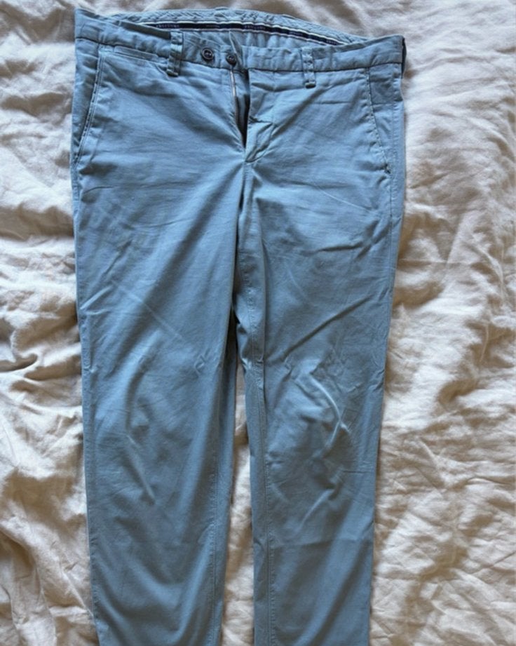 Profuomo Originale Chino Broek - Maat 32/32 - Lichtblauw, Kleding | Heren, Ophalen of Verzenden, Zo goed als nieuw, Overige maten