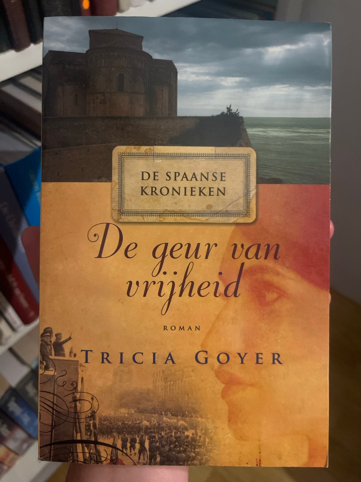 De geur van vrijheid - De Spaanse Kronieken (Tricia Goyer), Boeken, Romans, Ophalen of Verzenden, Zo goed als nieuw, Nederland