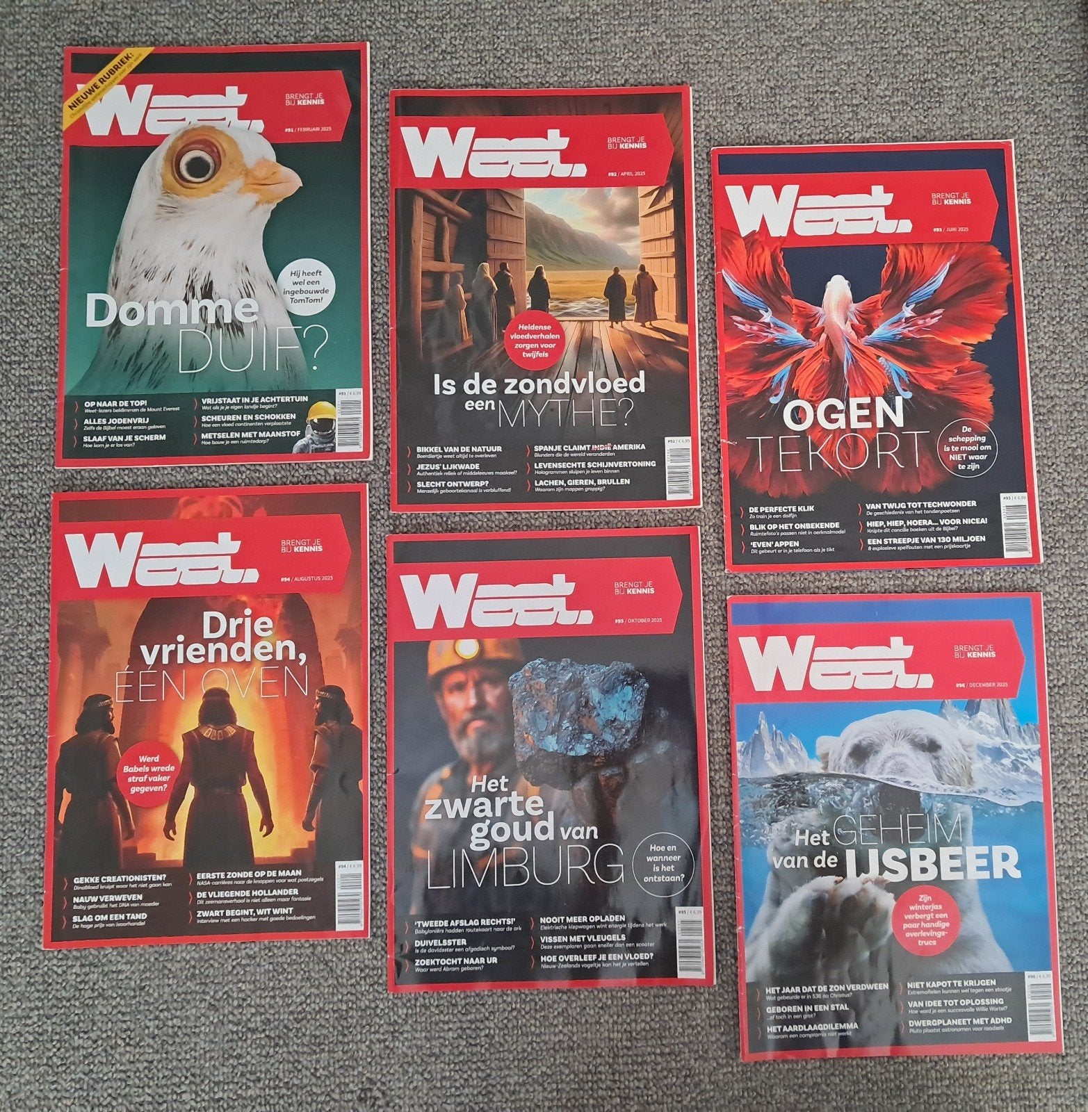 Weet-magazines, 6 stuks, jaargang 2025, Boeken, Ophalen, Zo goed als nieuw, Wetenschap en Natuur