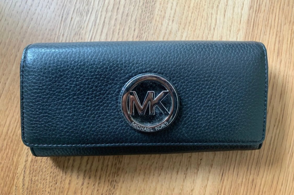 Originele Michael Kors zwarte leren portemonnee, Overige merken, Zwart, Ophalen of Verzenden, Zo goed als nieuw