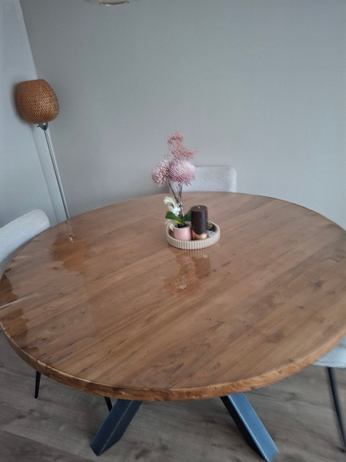 Ronde teakhouten eettafel (140), Ophalen, Zo goed als nieuw, Vijf personen of meer, 100 tot 150 cm