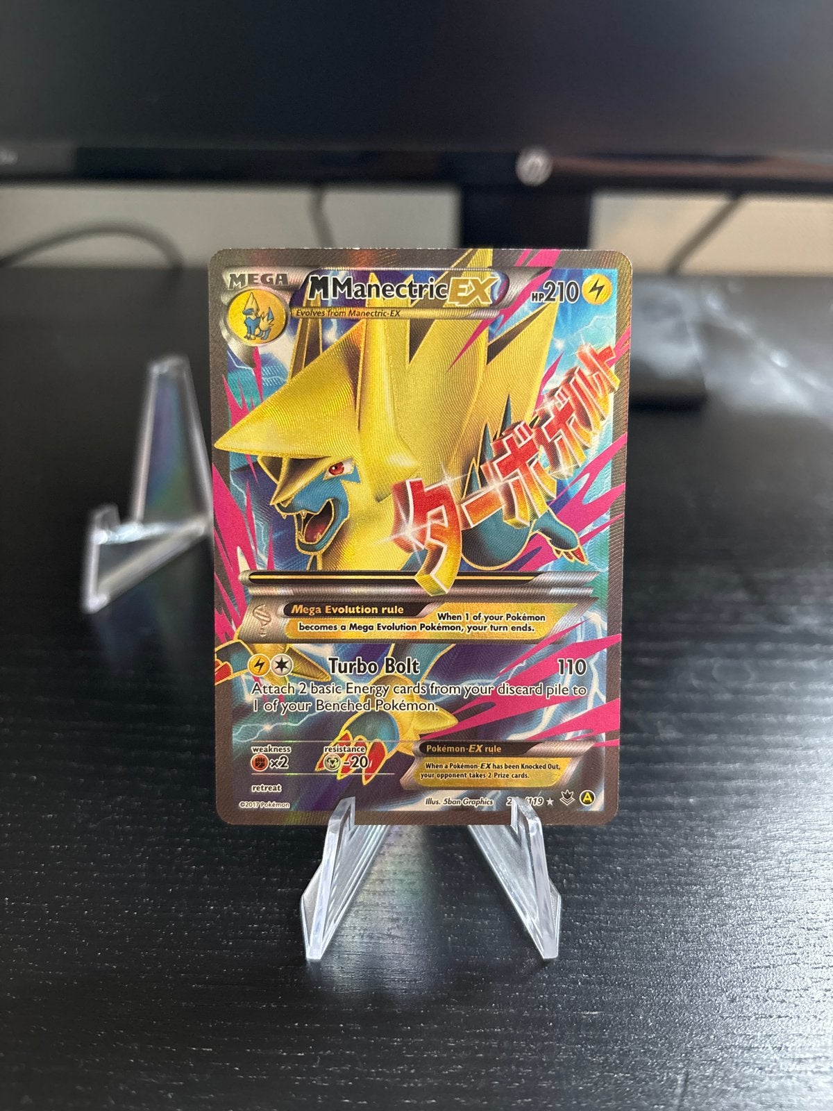 Pokémon M Manectric EX Kaart 24a/119 Topstaat, Ophalen of Verzenden, Zo goed als nieuw, Losse kaart